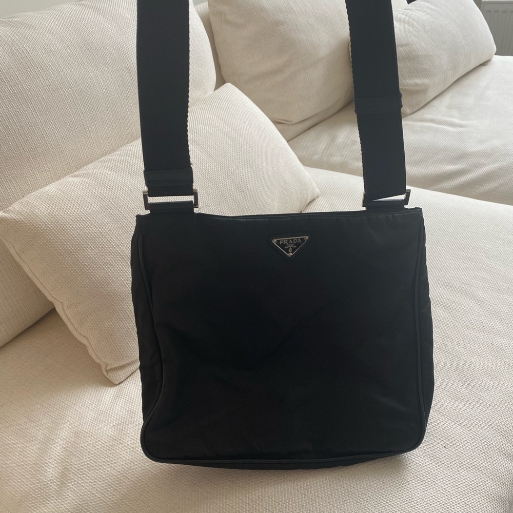 Prada black nylon crossbody bag